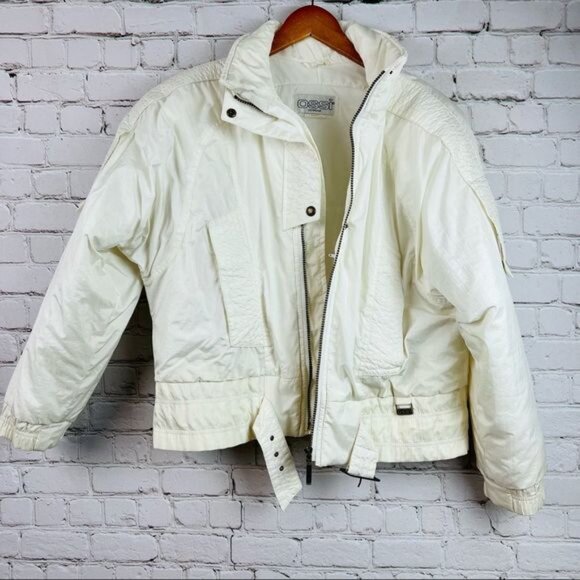 Vintage 80s Ossi Skiwear Snow White Nylon Ski Jacket Insulated Small - Picture 11 of 16